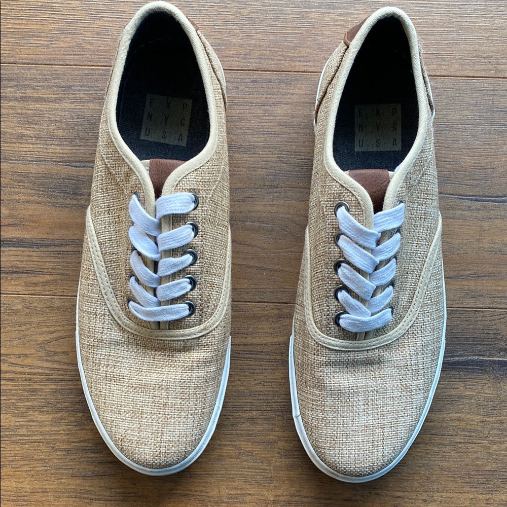 Men's Tan Casual Shoes canvas lace up